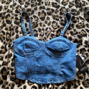 denim crop top